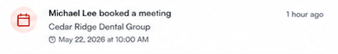 Meeting booked notification