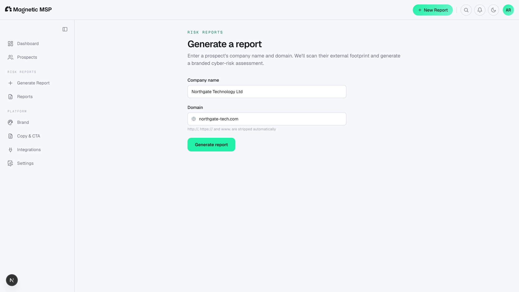 Magnetic MSP Generating Report